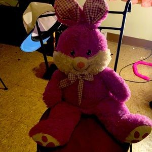 At purple bunny stuffed rabbit